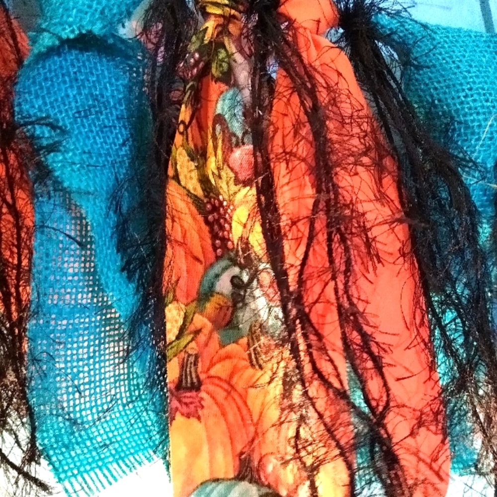 Handmade Fall Pumpkins Fabric Banner